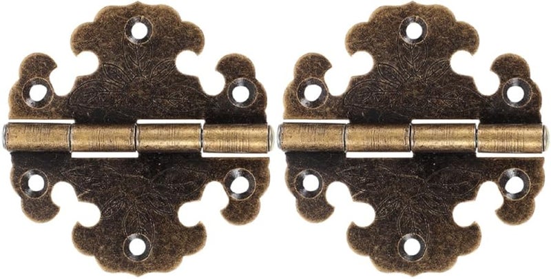Antique Decorative Copper Hinges Oil Rubbed Bronze Finish For Wooden Box Cabinet Doors - Image 1